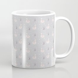 Cute swans neutral warm grey Coffee Mug | Cottage, Warm Grey, Graphicdesign, Children, Cute, Water Lily, Soft Peach, Calming, Kid Room, Swan 