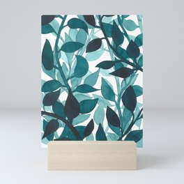 Jungle of Tendril Plants in Prussian Blue Mini Art Print