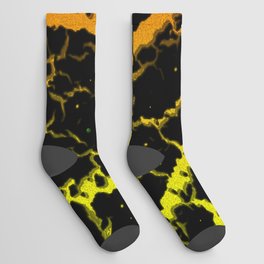 Cracked Space Lava - Yellow/Orange Socks