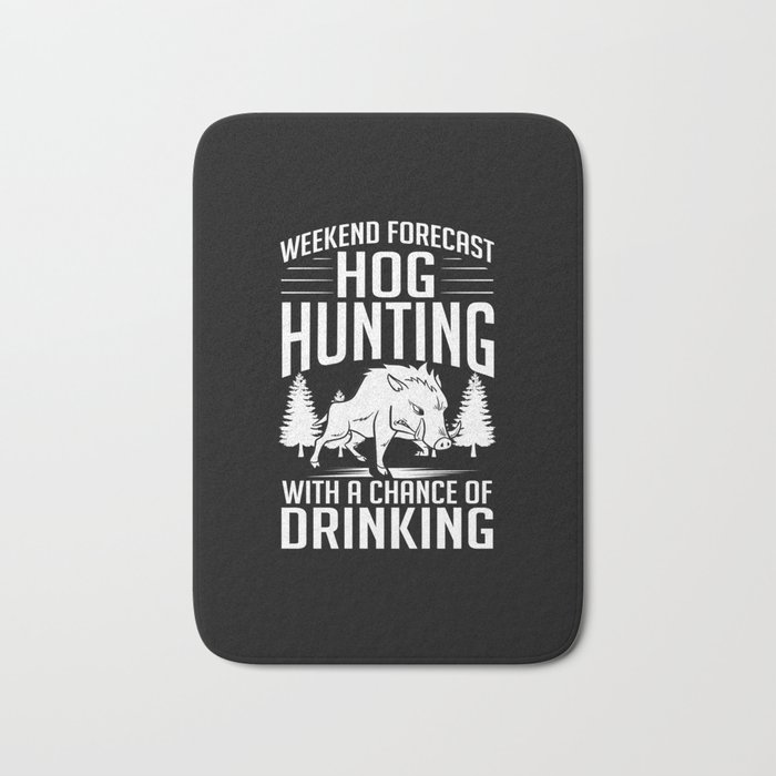 Hog Hunting Boar Hunter Wild Bath Mat