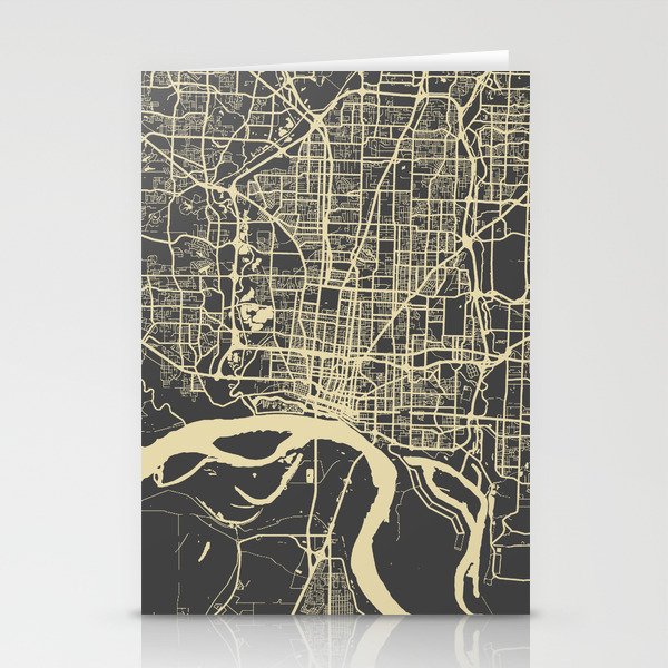 Memphis map yellow Stationery Cards
