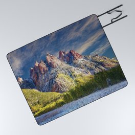Colorado Rocky Mountain First Snow Maroon Bells Picnic Blanket