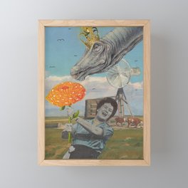 Julia Feeds Dinosaurs Framed Mini Art Print