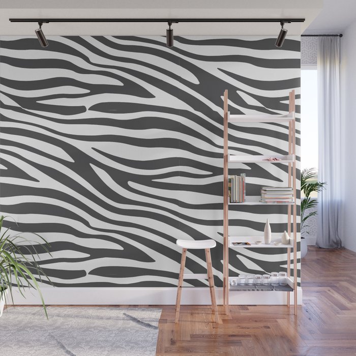 Gray Zebra Wall Mural