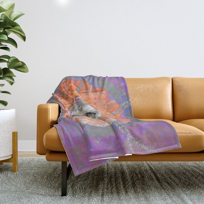 Holographic Healing Sacred Geometry Texture Mandala Throw Blanket