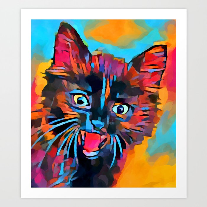 Fierce Kitty Art Print