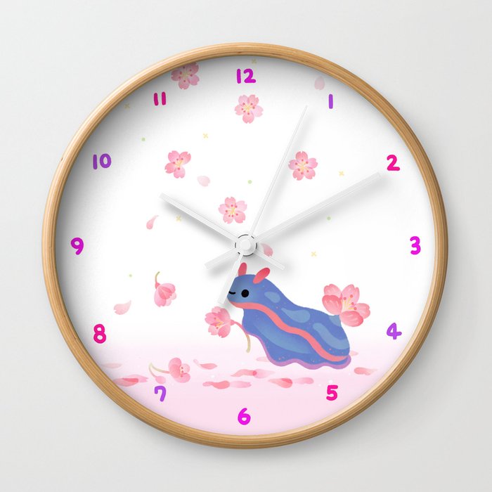 Cherry blossom slug Wall Clock