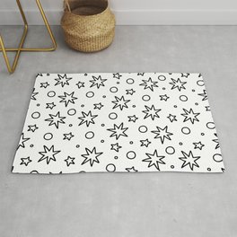 Star pattern black and white Area & Throw Rug