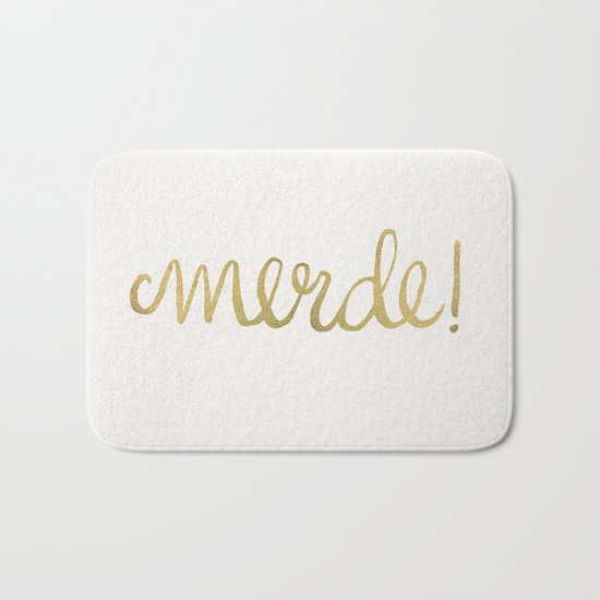 Pardon My French – Gold Ink Bath Mat