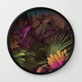 Colorstrip Wall Clock | Rainbow, Nature, Flower, Floral, Blue, Watercolor, Pop Art, Colorful, Leaves, Photo 