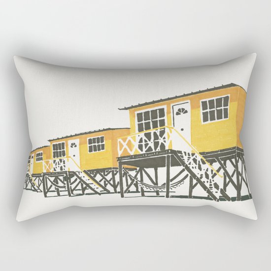 On Paper: Tres Amarillos Rectangular Pillow