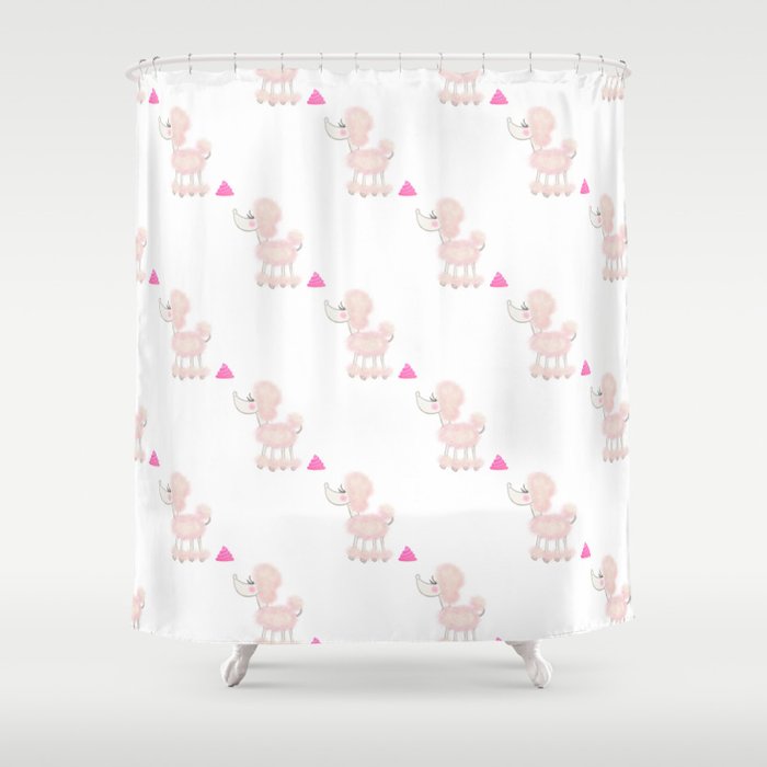 Pink Poodle Shower Curtain By, Pink Poodle Shower Curtain