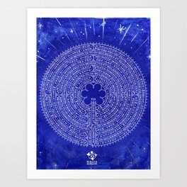 Chartres Labyrinth with Latin Hail Mary Art Print