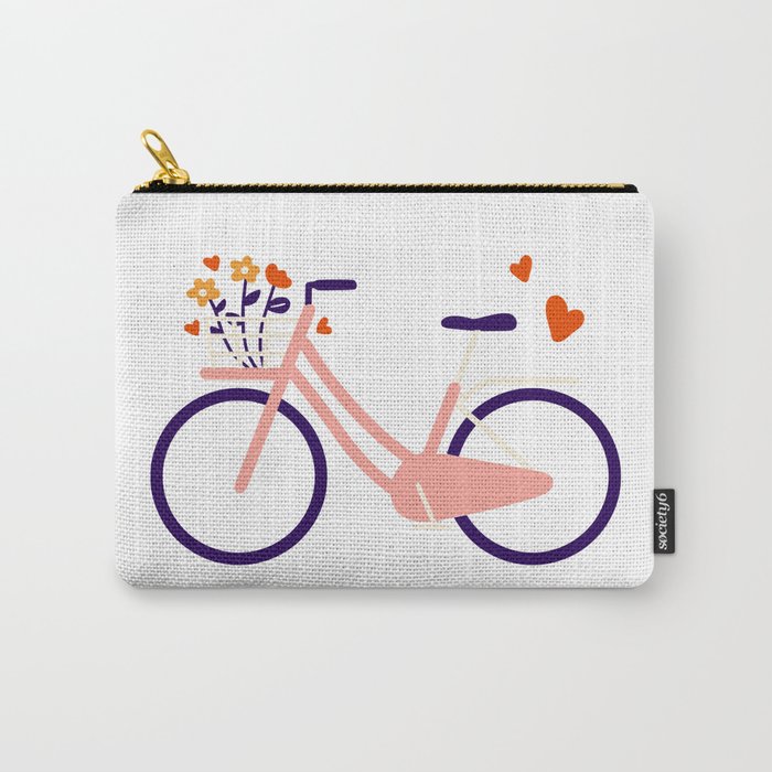 Lovely Bicycles & Flowers Bouquet Carry-All Pouch