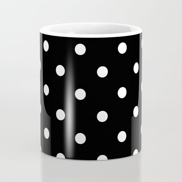 Modern Polka Dot Personalized Coffee Mug - White