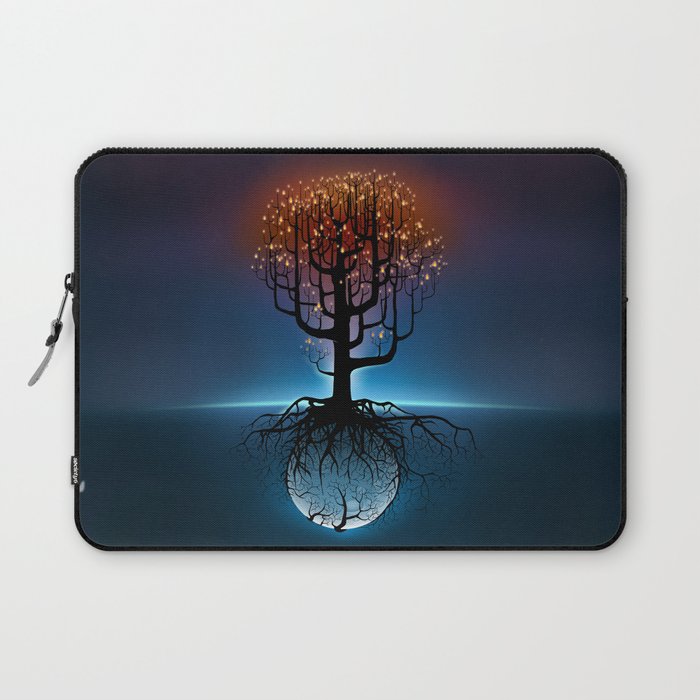 Tree, Candles, and the Moon Laptop Sleeve