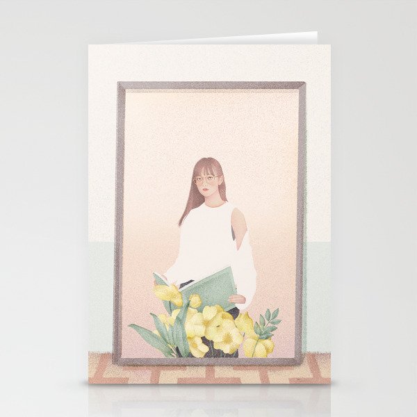 Woman in the mirror Stationery Cards