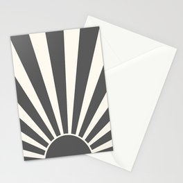 Grey retro Sun design Stationery Card