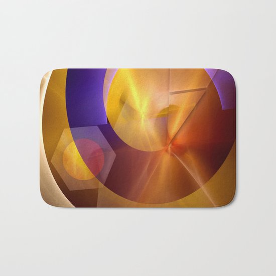 Modern abstract with a golden glow Bath Mat