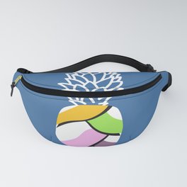 Abstract painting pineapple with blue background Fanny Pack