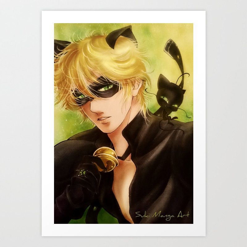 Chat Noir By Suki Manga Art Art Print By Sukimangaart Society6 Chat Noir By Suki Manga Art Art Print By Sukimangaart Society6