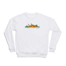 Dallas Texas City Skyline watercolor v03 Crewneck Sweatshirt