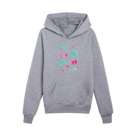 Mint and pink tropical fishes Kids Pullover Hoodies