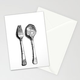 spoon and fork Stationery Cards