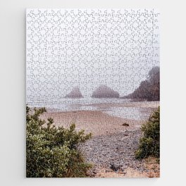 Oregon Coast Foggy Beach Jigsaw Puzzle