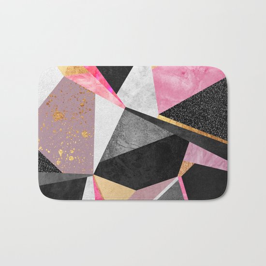 Geometry / Pink Bath Mat