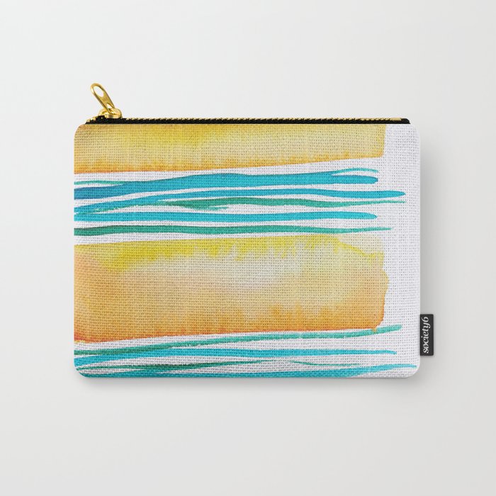 12   |181026 Lines & Color Block | Watercolor Abstract | Modern Watercolor Art Carry-All Pouch