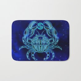 Astrology Horoscope Cancer Zodiac Blue Bath Mat