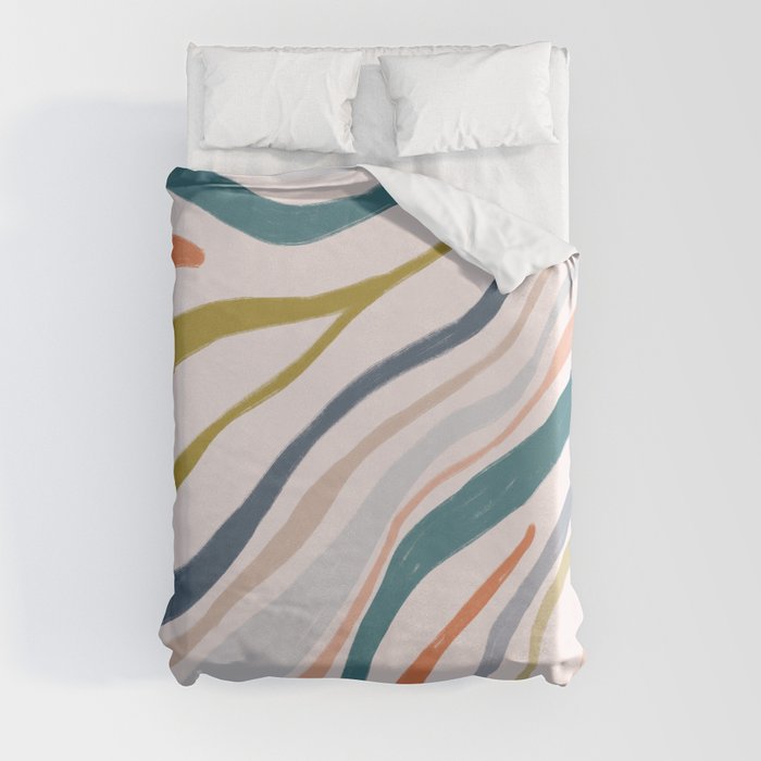 Abstract painting in pastel hues Duvet Cover
