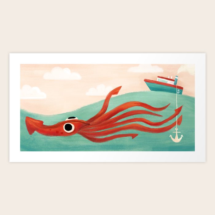 giant squid art print