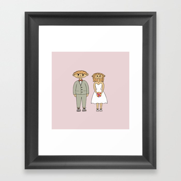 bride and groom Framed Art Print