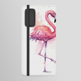 Flamingo Watercolor Two Flamingos in Love Android Wallet Case