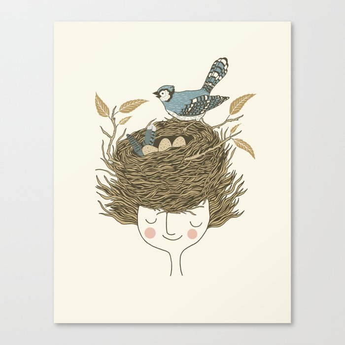 Bird Hair Day Canvas Print