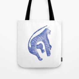 Blue Tiger Cat Artprint Tote Bag