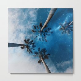 Palm Delirium Metal Print | Clouds, Graphicdesign, Palmtree, Thunder, Exotic, Minimalist, Galaxy, Sky, Plants, Tropical 