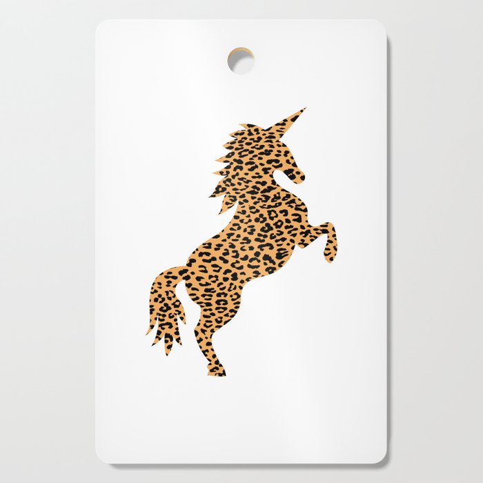 Haute Leopard Cute Unicorn With Leopard Print Cutting Board