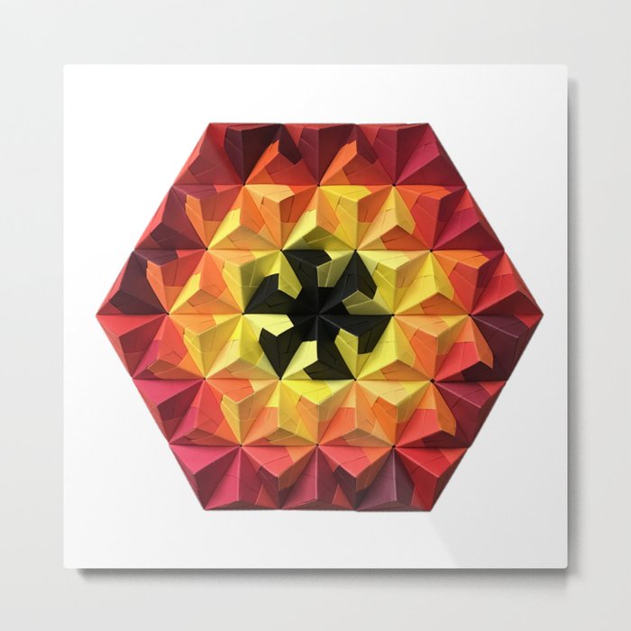 Origami Oh-Seven-Two Fire Metal Print