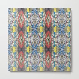 Feathers in a Tiled Repeating Pattern Metal Print