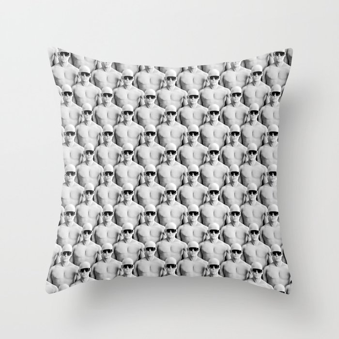 Cool Dudes / 3D render of male figures wearing sunglasses Throw Pillow