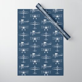 Biplanes // Navy Wrapping Paper