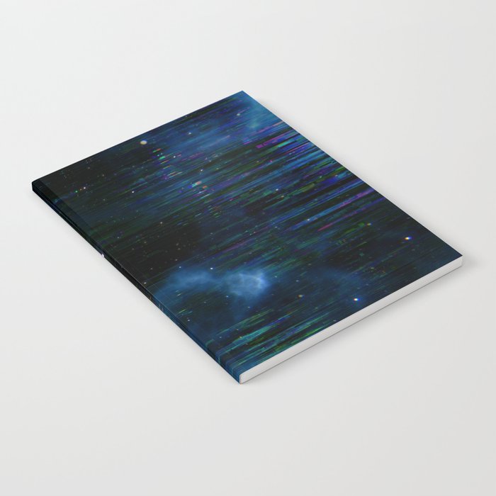 Glitch Blue Cosmos Notebook