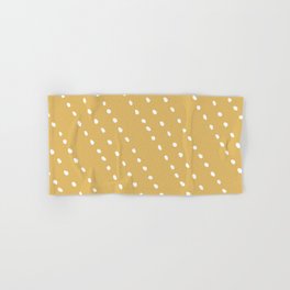 Boho Stripe and Polka Dot Pattern, Mustard Yellow Hand & Bath Towel