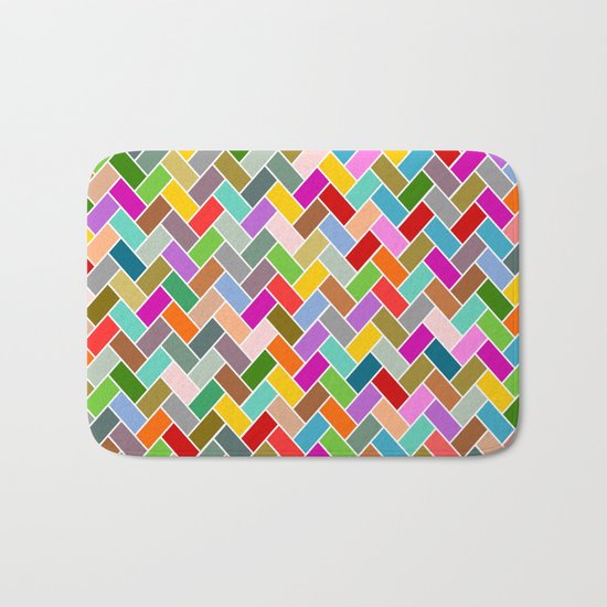 Colourful Tiled Mosaic Pattern Bath Mat