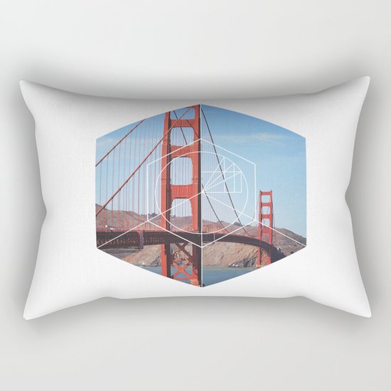 Golden Gate Bridge - Geometric Photography Rectangular Pillow