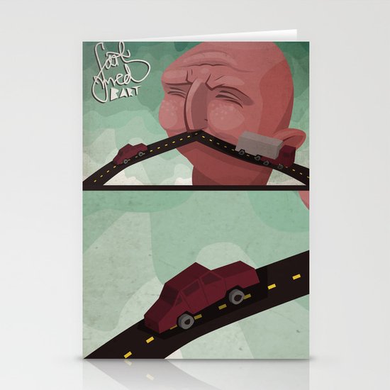 Mustache speed Stationery Cards