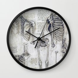 Leonardo Da Vinci human body sketches Wall Clock